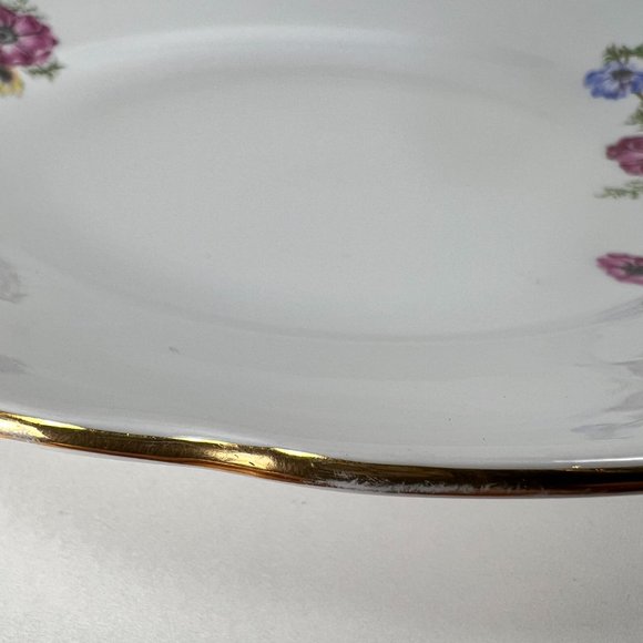 Vintage Bohemia Plate Ceramic Works Czechoslovakia Floral Daisies - Picture 11 of 15